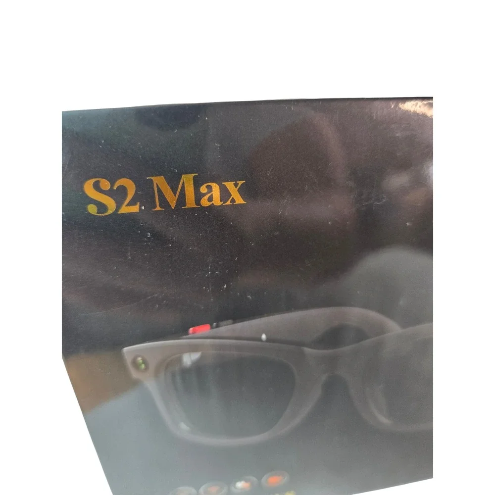 AiMB‎ S2 Max Smart Glasses AI Voice Assistant Video Recording 3 Lens Sets Black